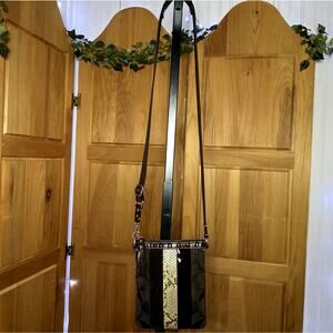 VNTG COACH '06 Multimedia Moody‎ Artsy Grunge Velour/Snake Print Crossbody Purse
